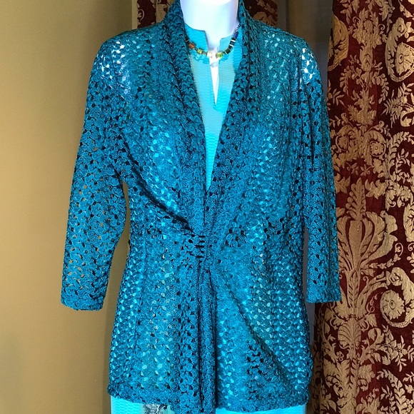 Teal Lacey Jacket/Cardigan - Picture 2 of 5